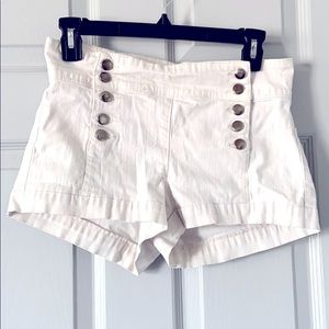 White high waisted jean shorts